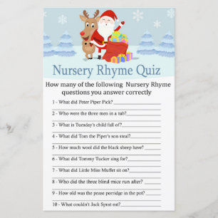 Père Noël, Rudolph Nursery Rhyme Quiz baby shower