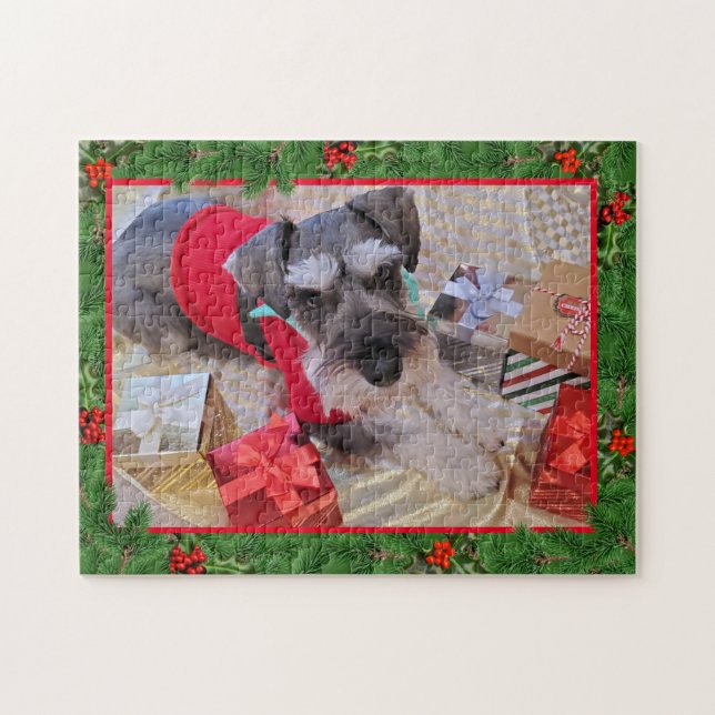 père Noël Schnauzer Jigsaw Puzzle (Horizontal)