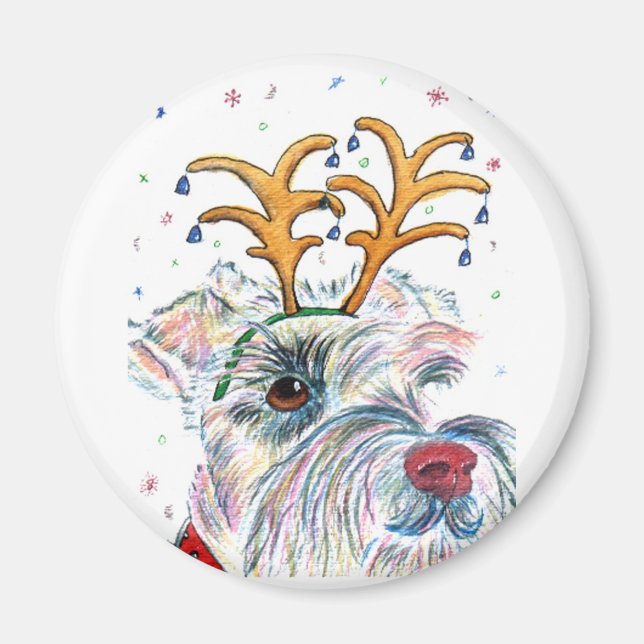 Père Noël Schnauzer Magnet (Devant)