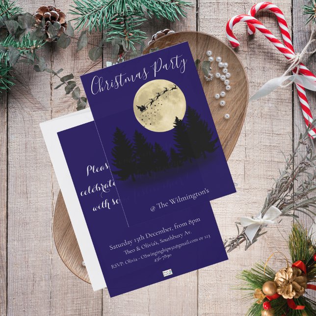 Père Noël Sighting Christmas Party Invitation (Santa Sighting Christmas Party Invitation)