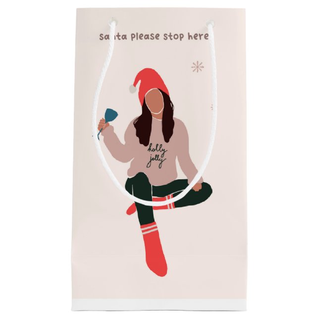 Père Noël S'Il Vous Plaît Arrêter Ici Sac Cadeau D (Devant)