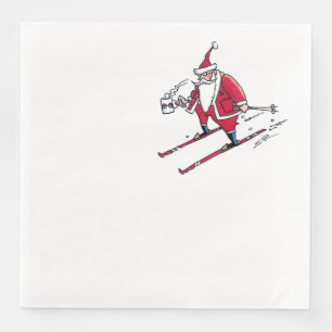 Père Noël Skiing dîners serviettes en papier