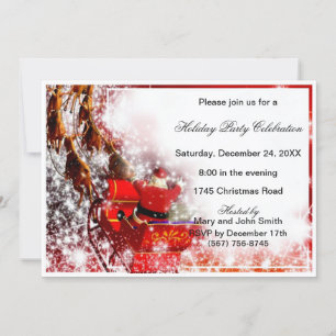 Père Noël Sleigh Christmas Party Invitation