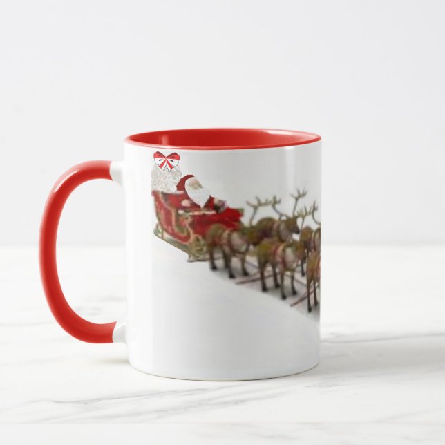 Père Noël, Sleigh et Reindeer Mug (Gauche)