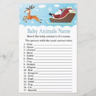 Père Noël Sleigh Reindeer Baby Animaux Nom Jeu