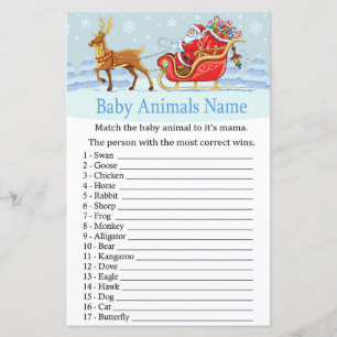 Père Noël Sleigh Reindeer Baby Animaux Nom Jeu