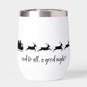 Père Noël Sleigh Reindeer Design Tumbler à vin the