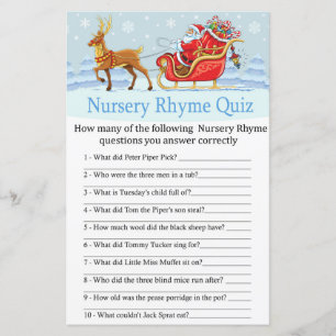 Père Noël Sleigh Reindeer Nursery Rhyme Quiz jeu
