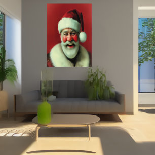 Père Noël souriant   AI Art Poster