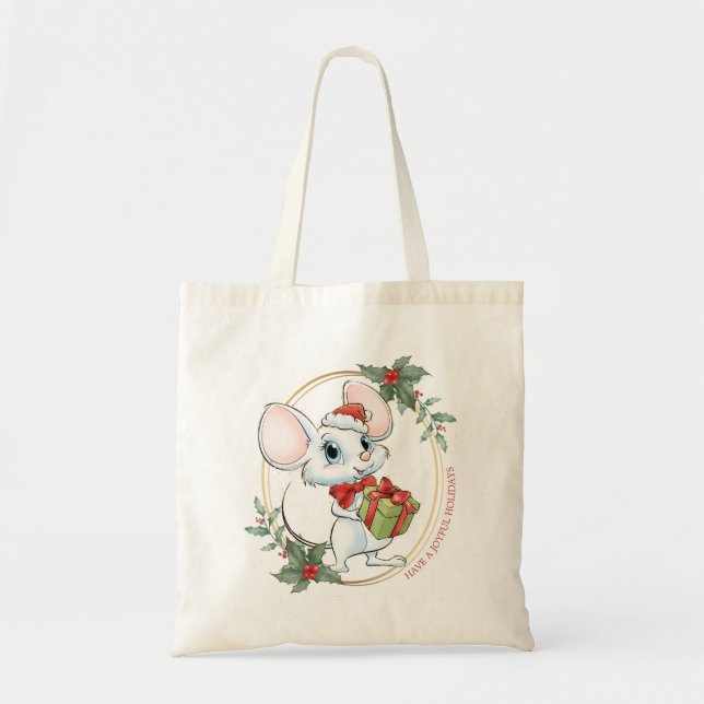Père Noël souris Père Noël Cat ChristmasTote Sac (Devant)