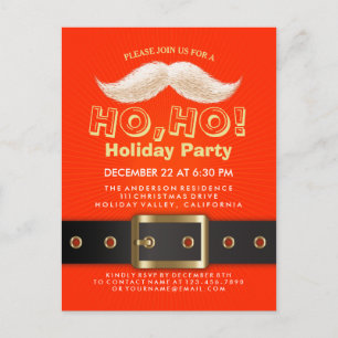 Père Noël Suit Noël Ho, Ho, Invitation de fête de 
