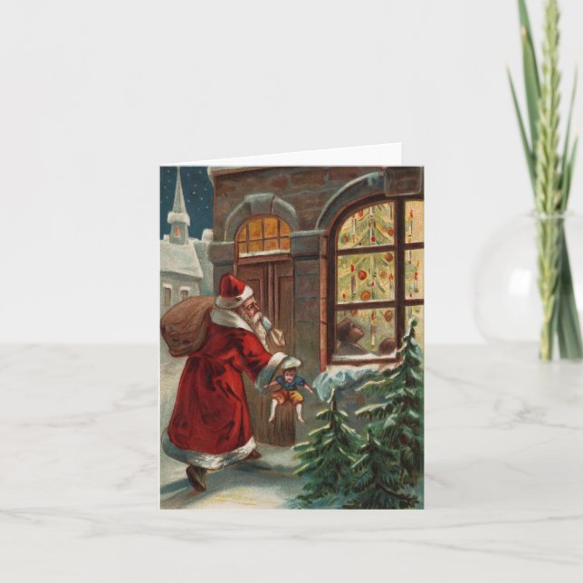 Père Noël sur la carte de note de la porte (Devant)