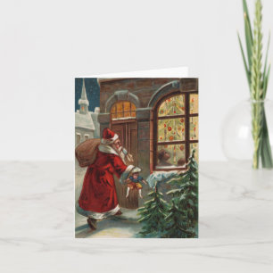 Père Noël sur la carte de note de la porte