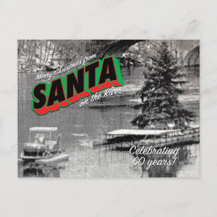 Père Noël sur la rivière carte postale 9