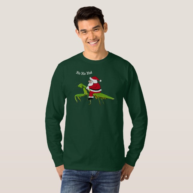 Père Noël sur le T-shirt de Noël de mante de (Devant entier)