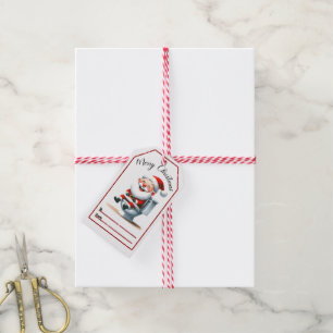 Père Noël sur les étiquettes de Noël des toilettes