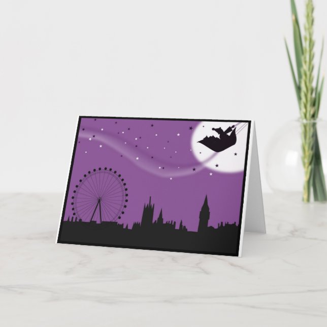 Père Noël sur Londres - Carte de Noël (Devant)