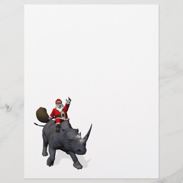 Père Noël sur Rhinocéros (Devant)