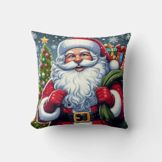 Père Noël Sur Un Coussin