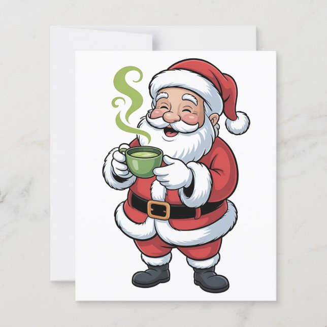 Père Noël tenant Matcha Boire Noël (Devant)