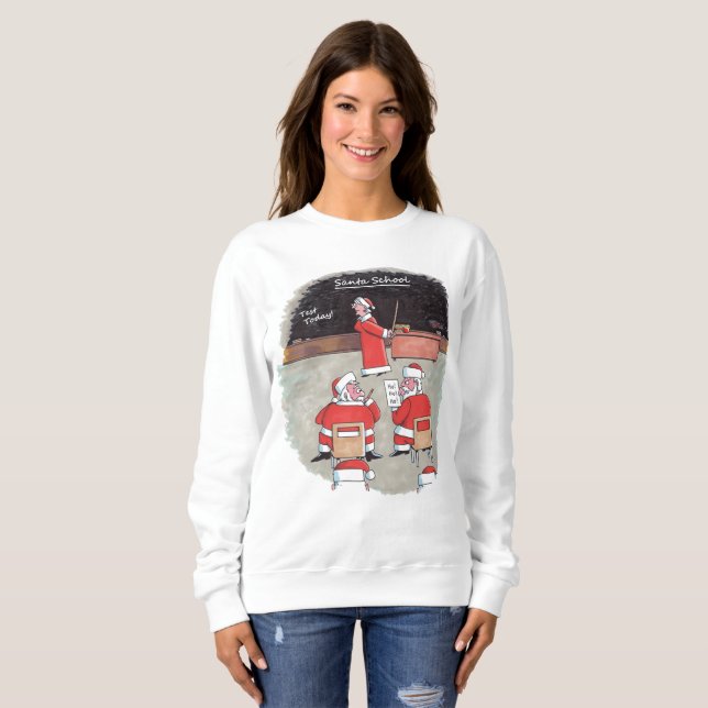 Père Noël Test femmes sweatshirt blanc (Devant entier)