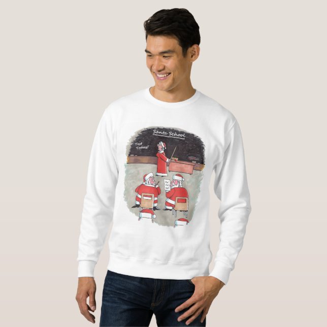 Père Noël Test hommes sweatshirt blanc (Devant entier)