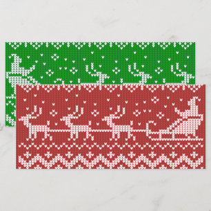 Père Noël traîneau et rennes pull de Noël laid