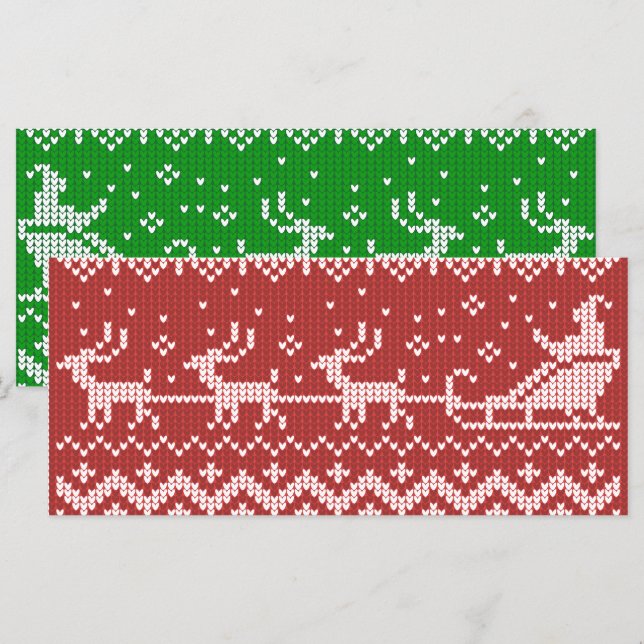 Père Noël traîneau et rennes pull de Noël laid (Devant / Derrière)