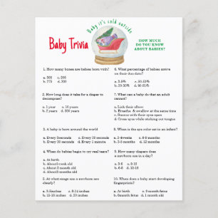 Père Noël traîneau - Trivia bébé   Jeu Baby shower