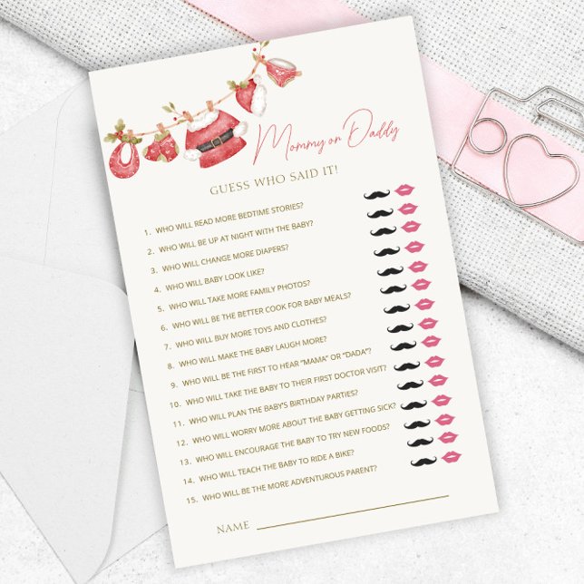 Père Noël Vêtements Baby shower Maman ou Papa Jeux (Créateur téléchargé)