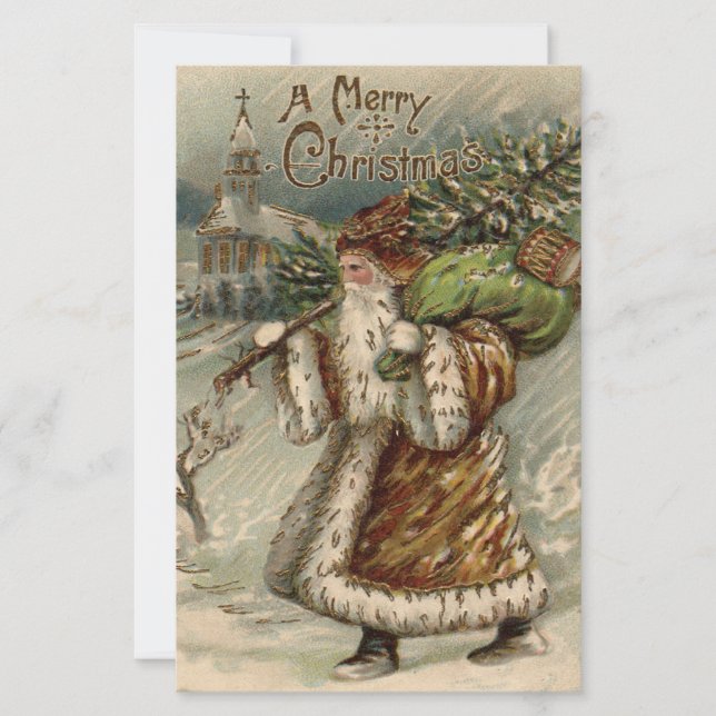 Père Noël victorien avec arbre de Noël (Devant)