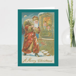 Père Noël victorienne avec Pack Carte de Noël