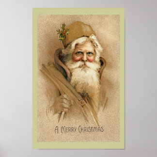 Père Noël Vintage - Affiche de Noël