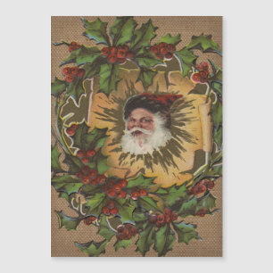 Père Noël Vintage Antique Houx Noël
