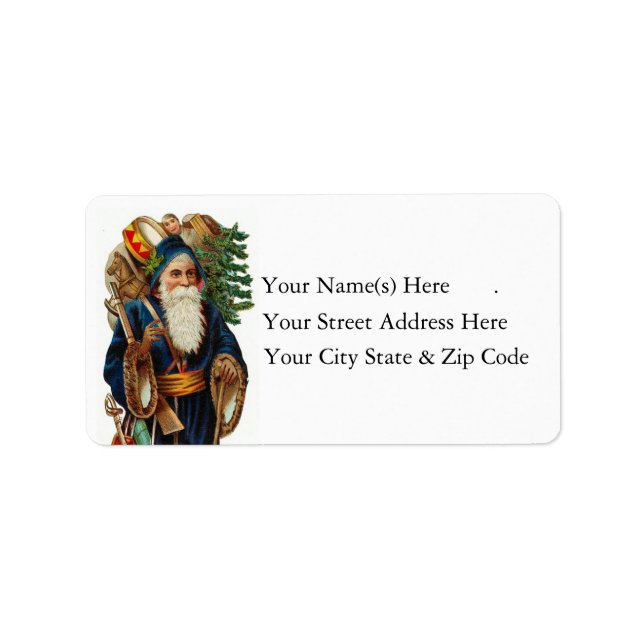 Père Noël vintage Avec Étiquette de adresse Jouets (Devant)