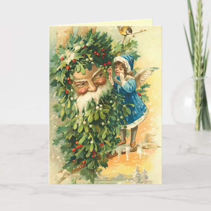 Père Noël vintage et carte de Noël féerique Zazzle.fr