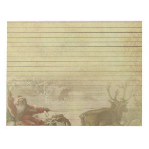 Père Noël vintage et papier de bloc-notes de