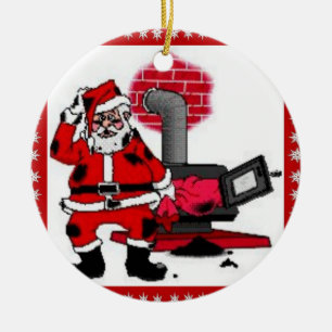 Père Noël vintage et un ornement de brûleur de hou