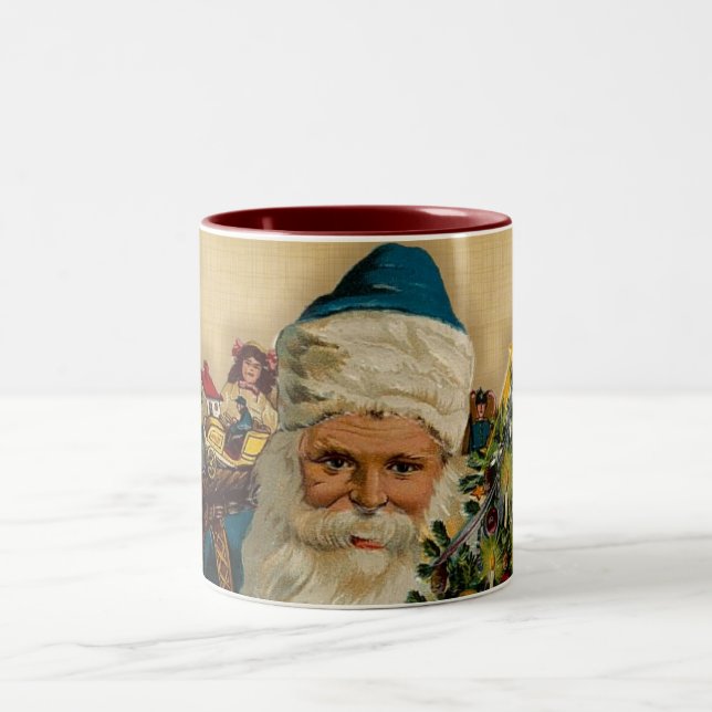 Père Noël vintage - Joyeuses fêtes : Mug de café (Centre)