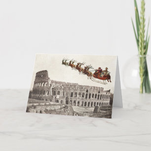 Père Noël vintage sur la carte de Noël Rome