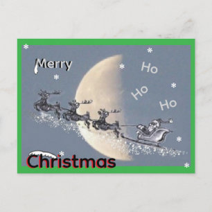 Père Noël volant sur un traîneau à rennes Carte de