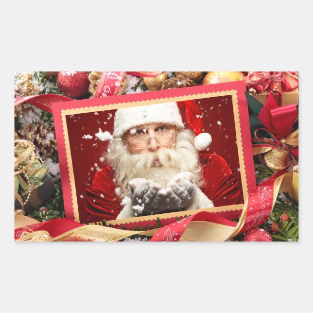 Père Noël / VOTRE PHOTO personnalisée Autocollants (Devant)