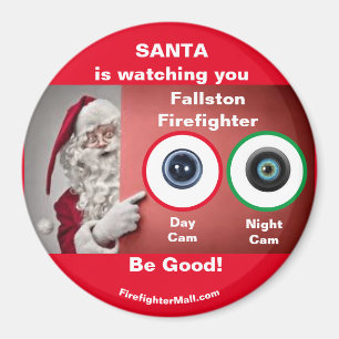 PÈRE NOËL vous regarde Fallston Firefighter Magnet