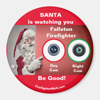 PÈRE NOËL vous regarde Fallston Firefighter Magnet