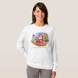 Père Noël Wet femmes blanc manches longues T-shirt