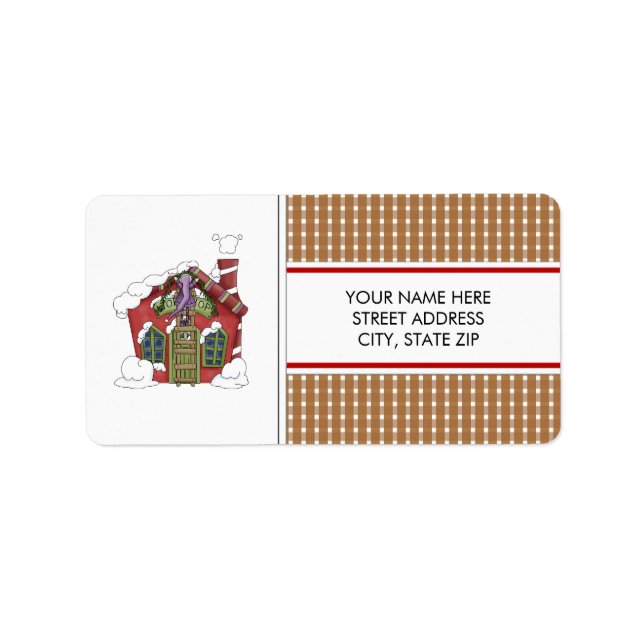 Père Noël Workshop Adresse Étiquettes de messageri (Devant)