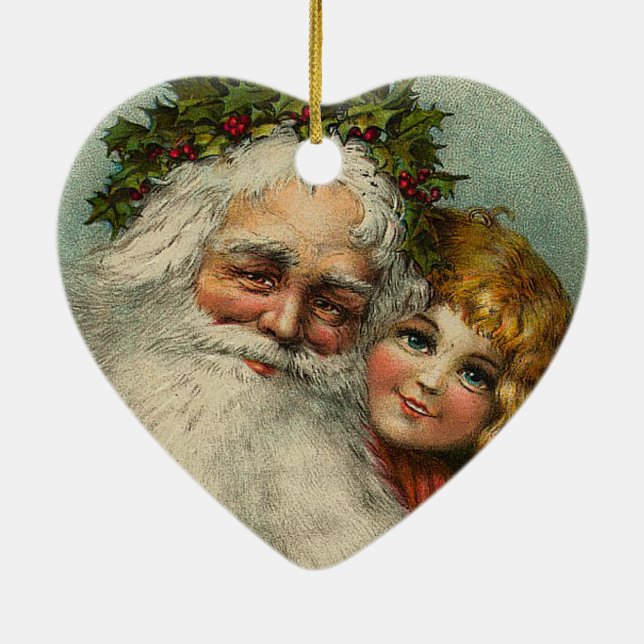 Père Père Noël Ornement de coeur de Noël (Dos)