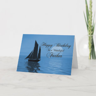 Père, une carte d'anniversaire de yacht au clair d