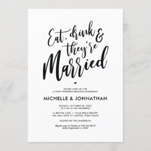 Perfect Calligraphy Post Mariage Brunch Invitation