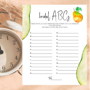 Perfect Pear - Fête des mariées - Bridal ABCs Jeu